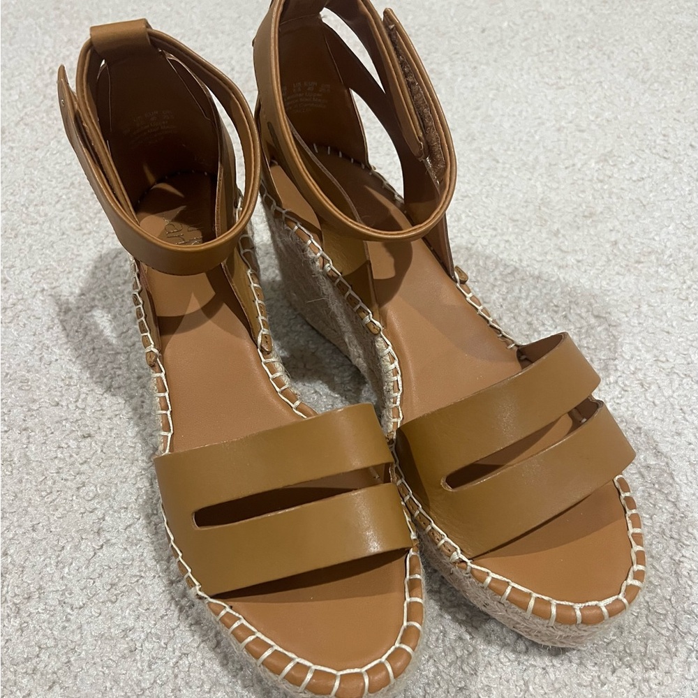 Tan Franco Sarto Sandals with Ankle Strap size 9 **NEW**